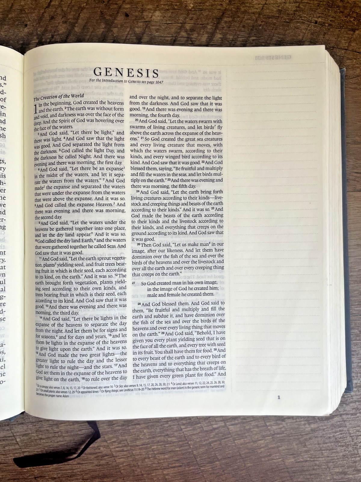 2016 HOLY BIBLE, Juornaling Bible, ESV, Crossway, Blue Flora Cloth, GOOD