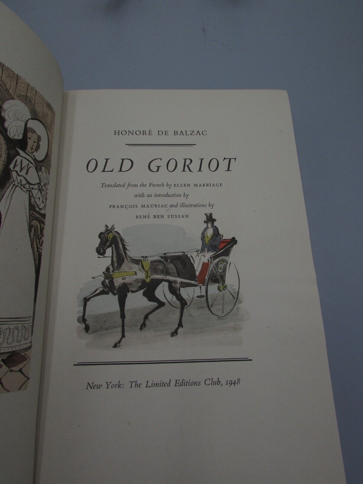 LIMITED EDITION 410 OF 1500 OLD GORIOT BY HONORE DE BALZAC 1948 ILLUSTRATED B203