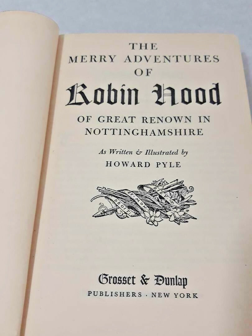 Vtg Robin Hood Book Charles Scribner’s Sons 1946 USA Print Grosset & Dunlap NY