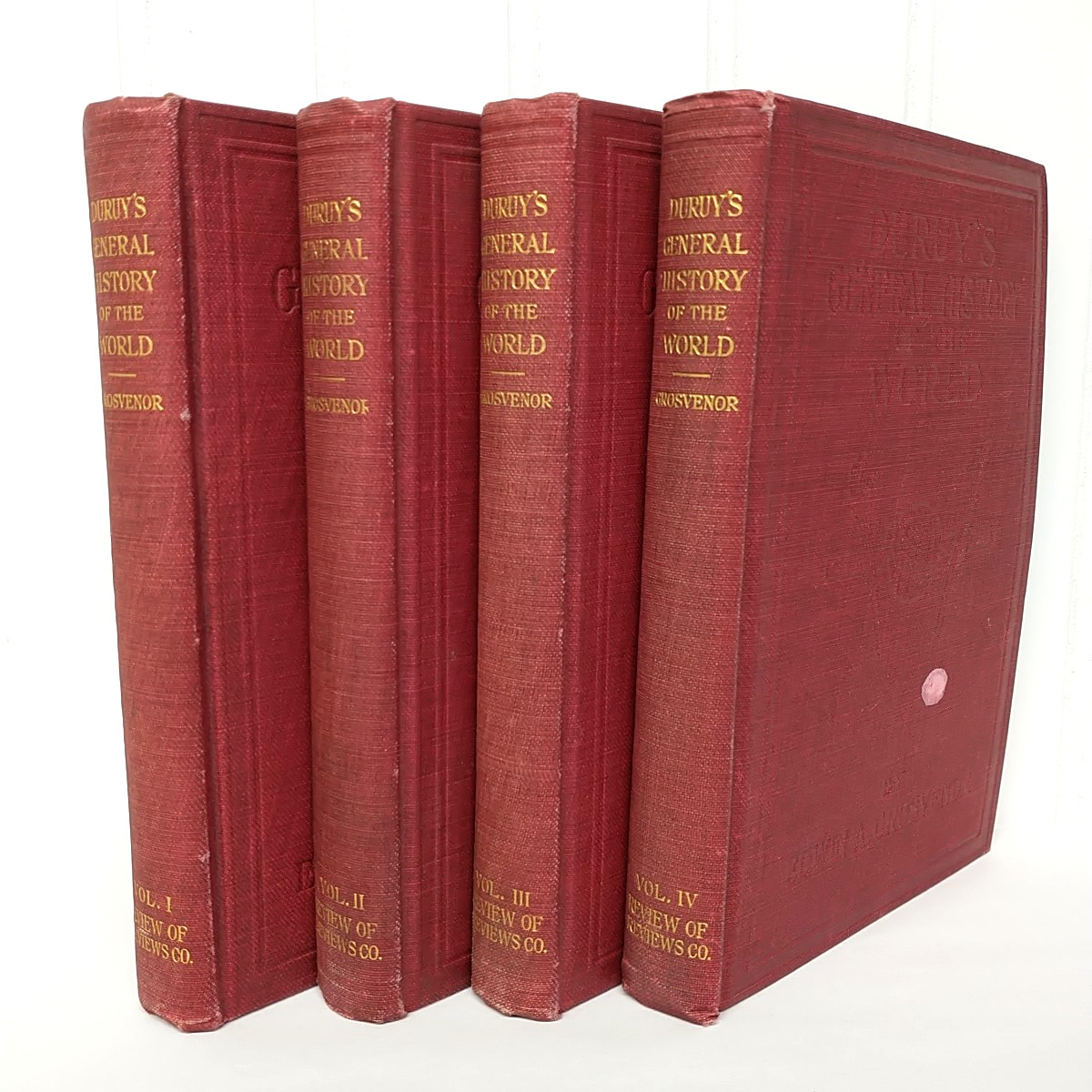 A General History Of The World 1912 vol. 1-4 Duruy’s +Color Maps! Book Set
