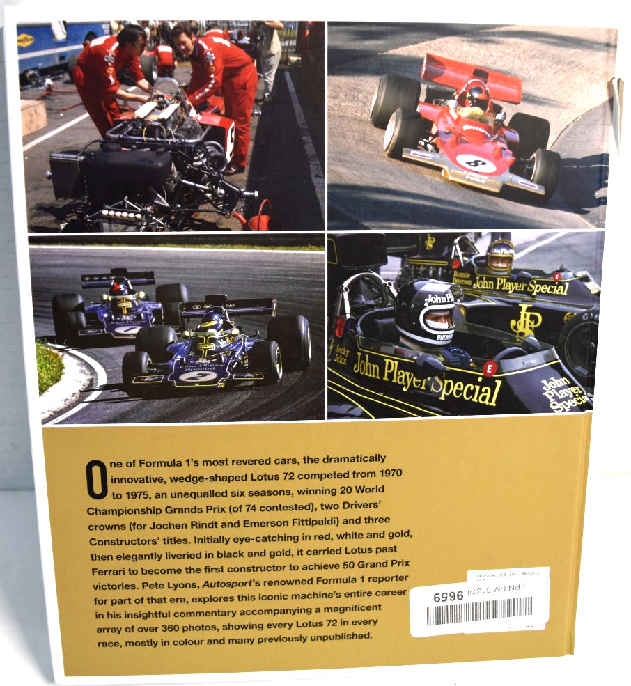 LOTUS 72 Formula 1 Greats 1970-75 by Pete Lyons Hardbound – Fittipaldi *GOOD*