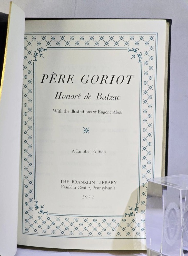 Honore de Balzac Pere Goriot Franklin Library 1977 Ltd Ed Full Leather 22k Gilt