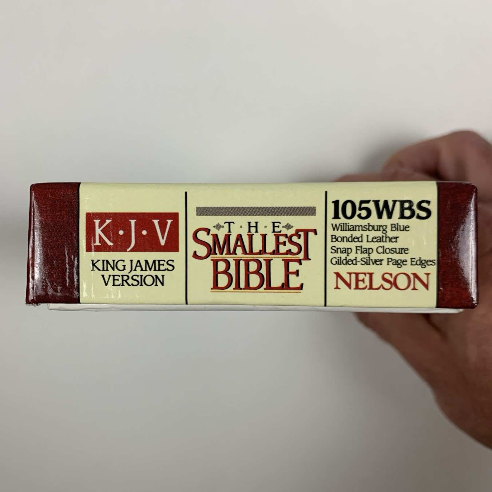 Nelson The Smallest Bible King James KJV Snap Closure Blue Leather w/Magnifier