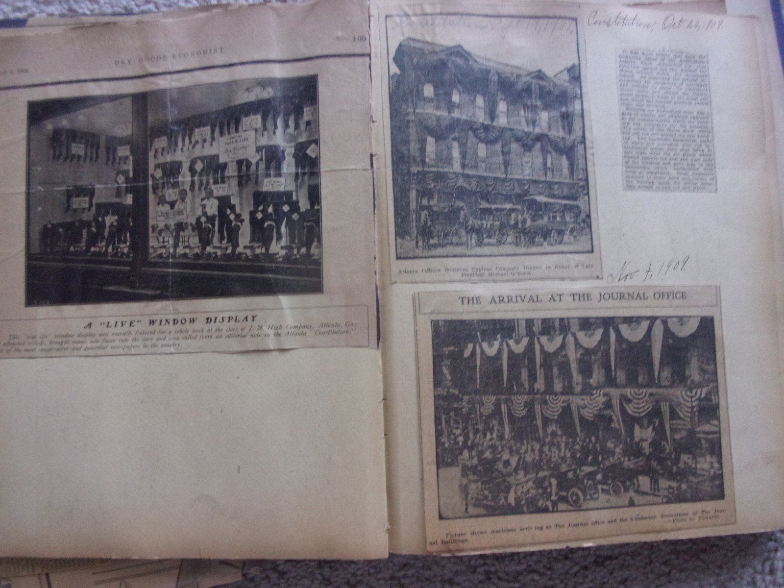 Fabulous 1910s Atlanta Scrapbook, Taft Visit, Car Shows, Opera House ATL rarity