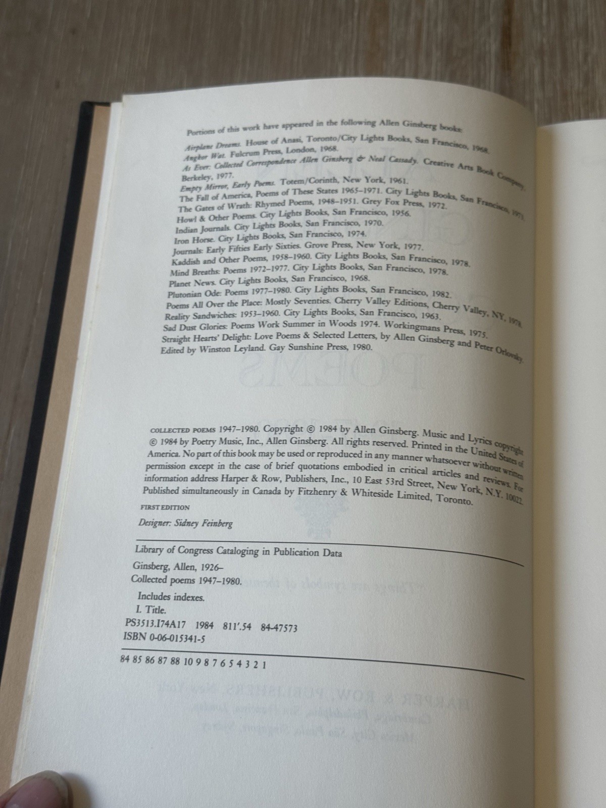 Allen Ginsberg Collected Poems 1947-1980 Hardcover / DJ