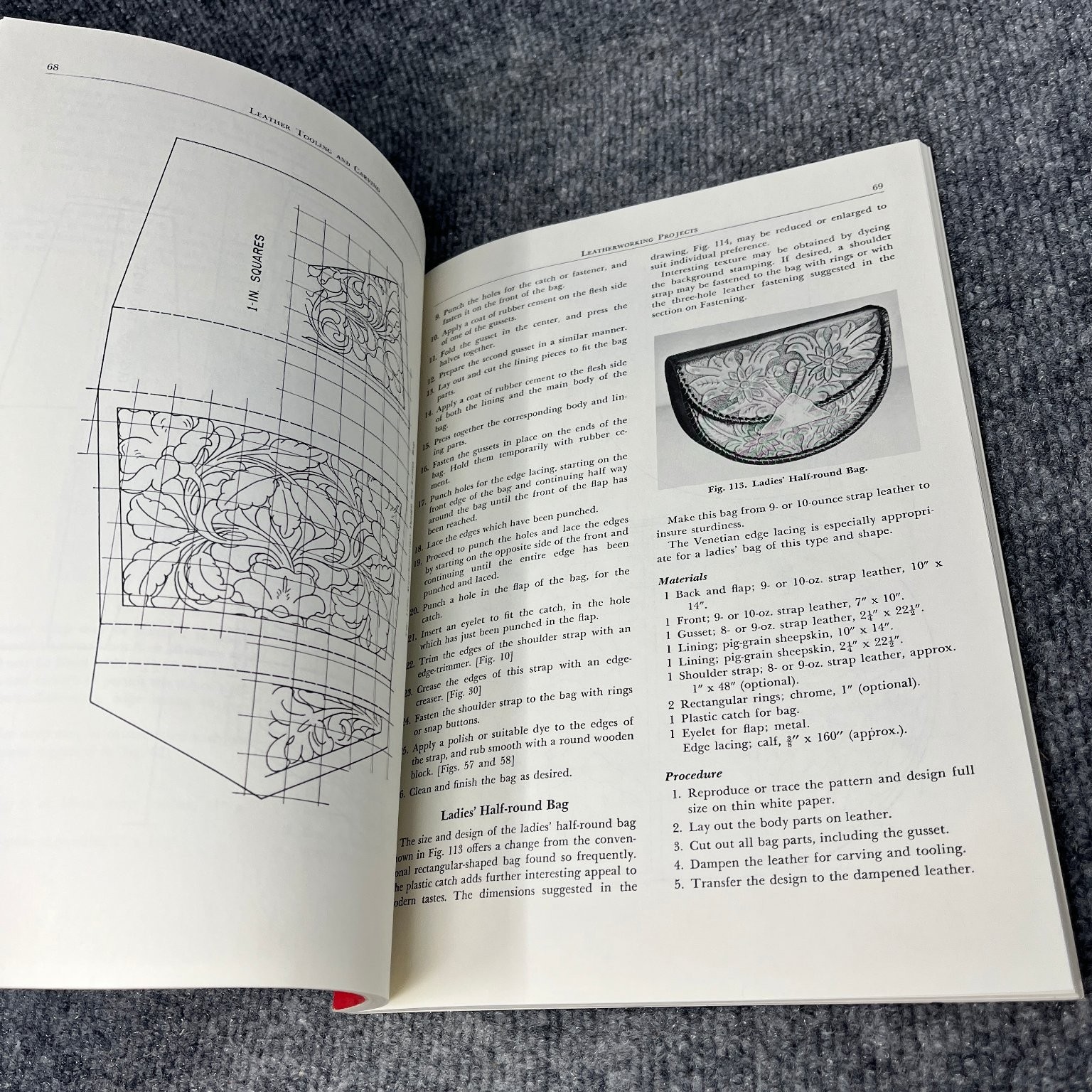 Leather Tooling & Carving Chris H. Groneman 1974 Dover Edition Crafts How-To