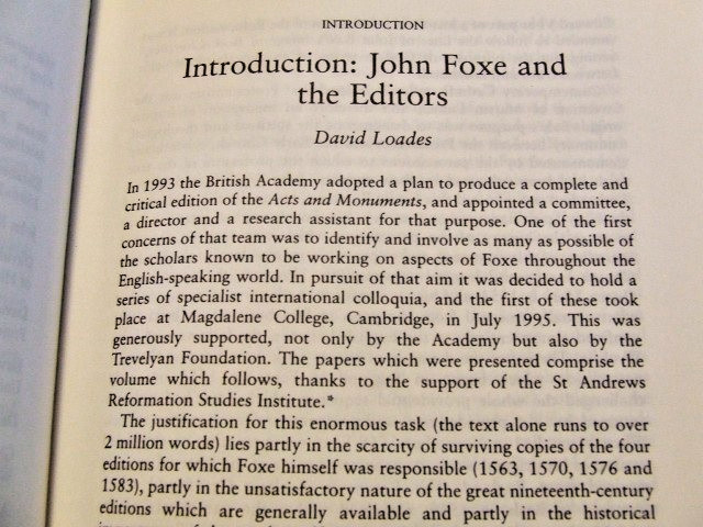 John Foxe and the English Reformation by David Loades (1997, HC)