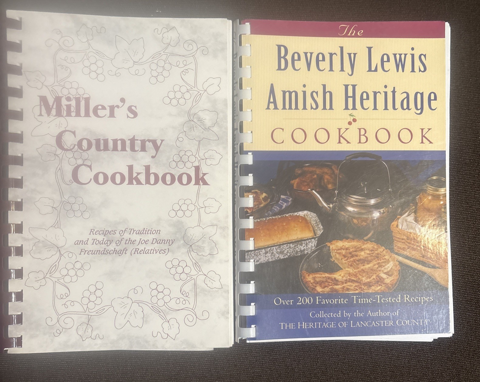 2 Amish Country Cookbooks-Miller’s Country Cookbook & Amish Heritage Cookbook