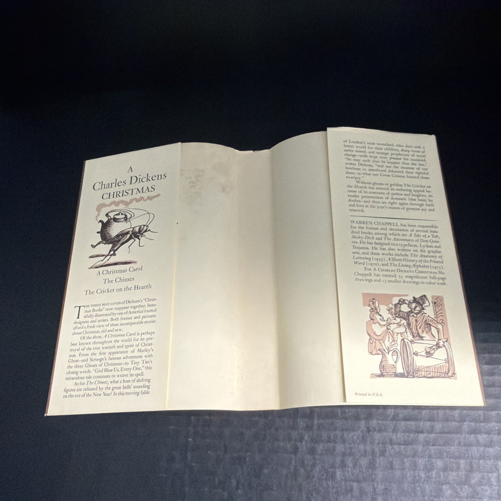 A Charles Dickens Christmas (1976) Illustrated Warren Chappell Carol, Chimes