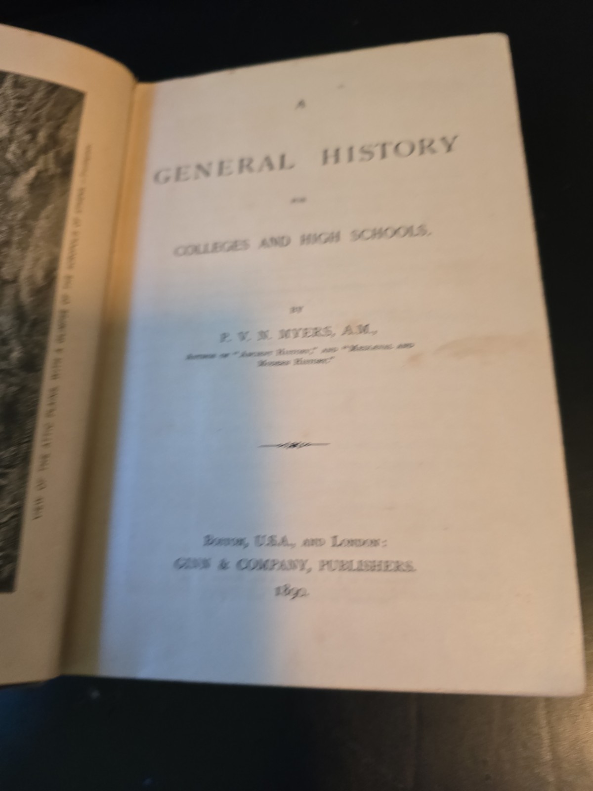 1890 Edition Book General History For Colleges and High Schools ANTIQUE
