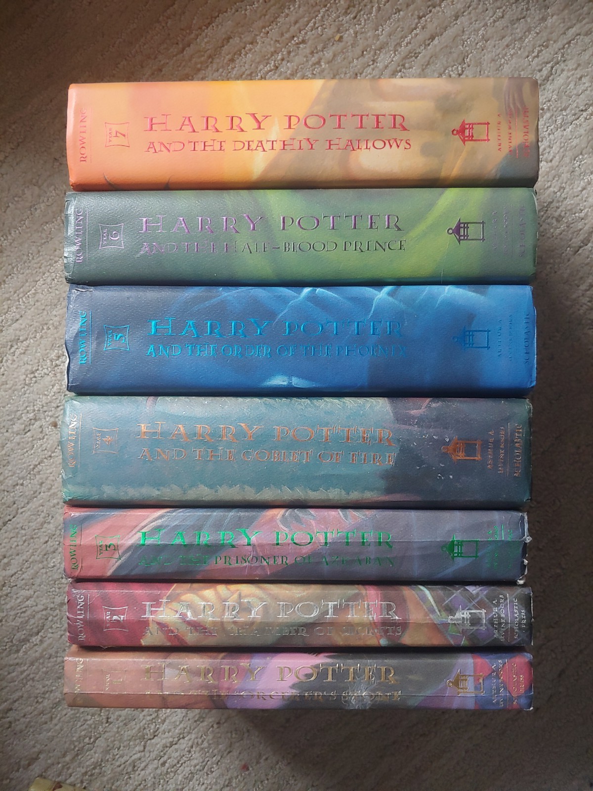 Harry Potter Series, Books 1-7, 1st American Ed, Hardcover, READ DESCRIPTION