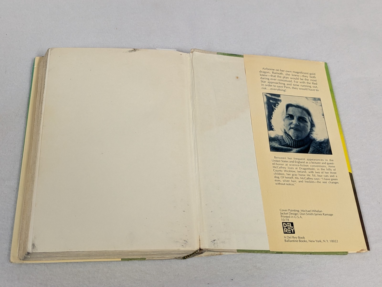 Dragonflight ~ Anne McCaffrey ~ Vintage Book First Ballantine Edition 1978 HCDJ