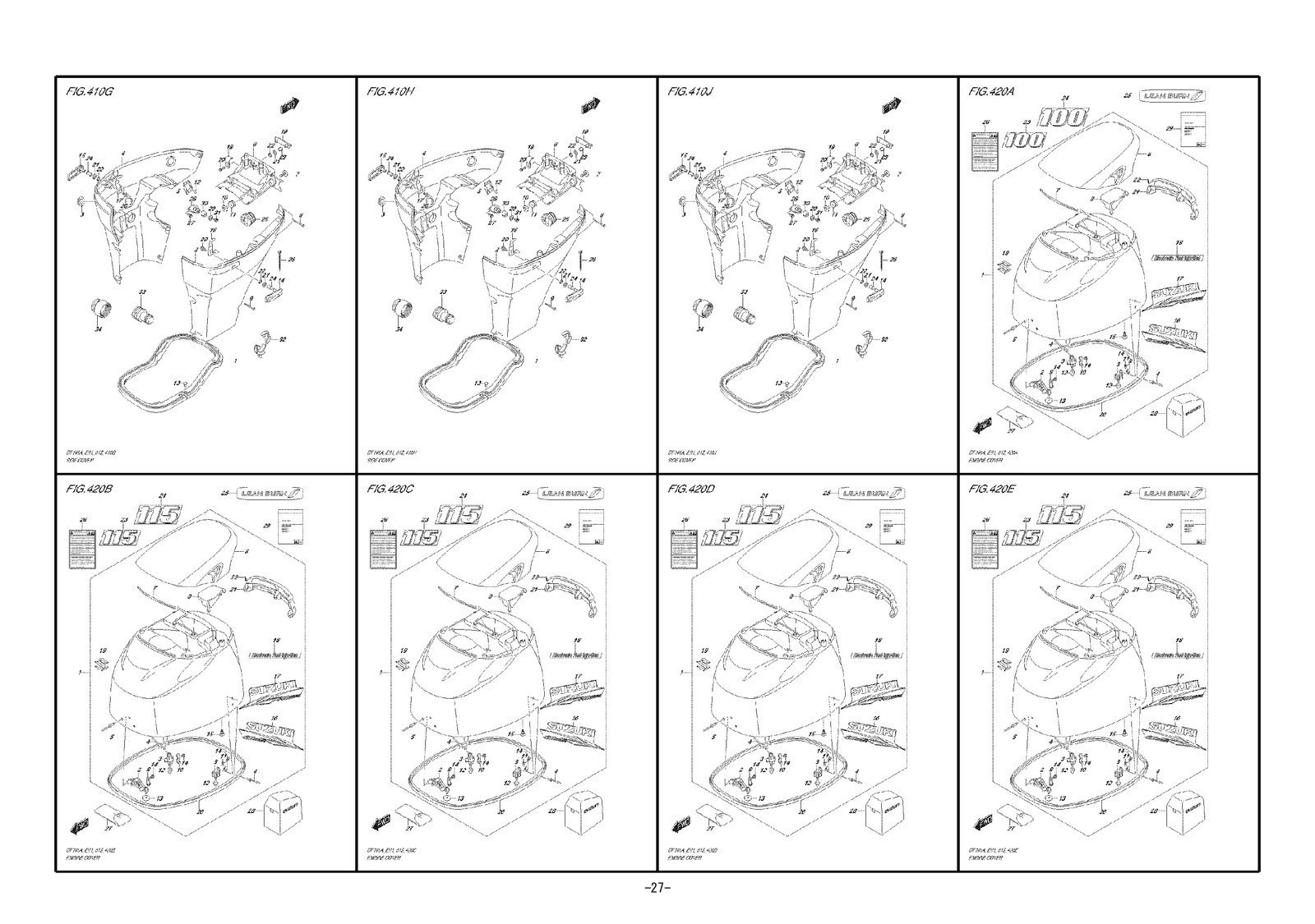 SUZUKI PARTS CATALOG DF100A DF115A DF140A 2014 MANUAL – LOOP BOUND – TUFF JACKET