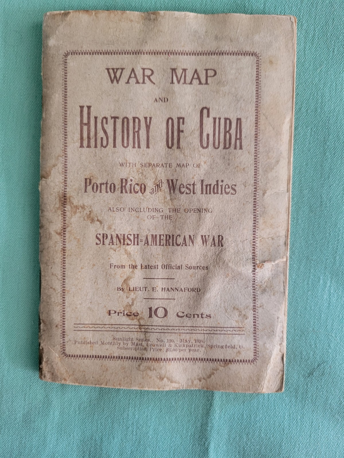 WAR MAP and HISTORY OF CUBA – Lieut. E. Hannaford (1892) Has Both Fold-Out Maps
