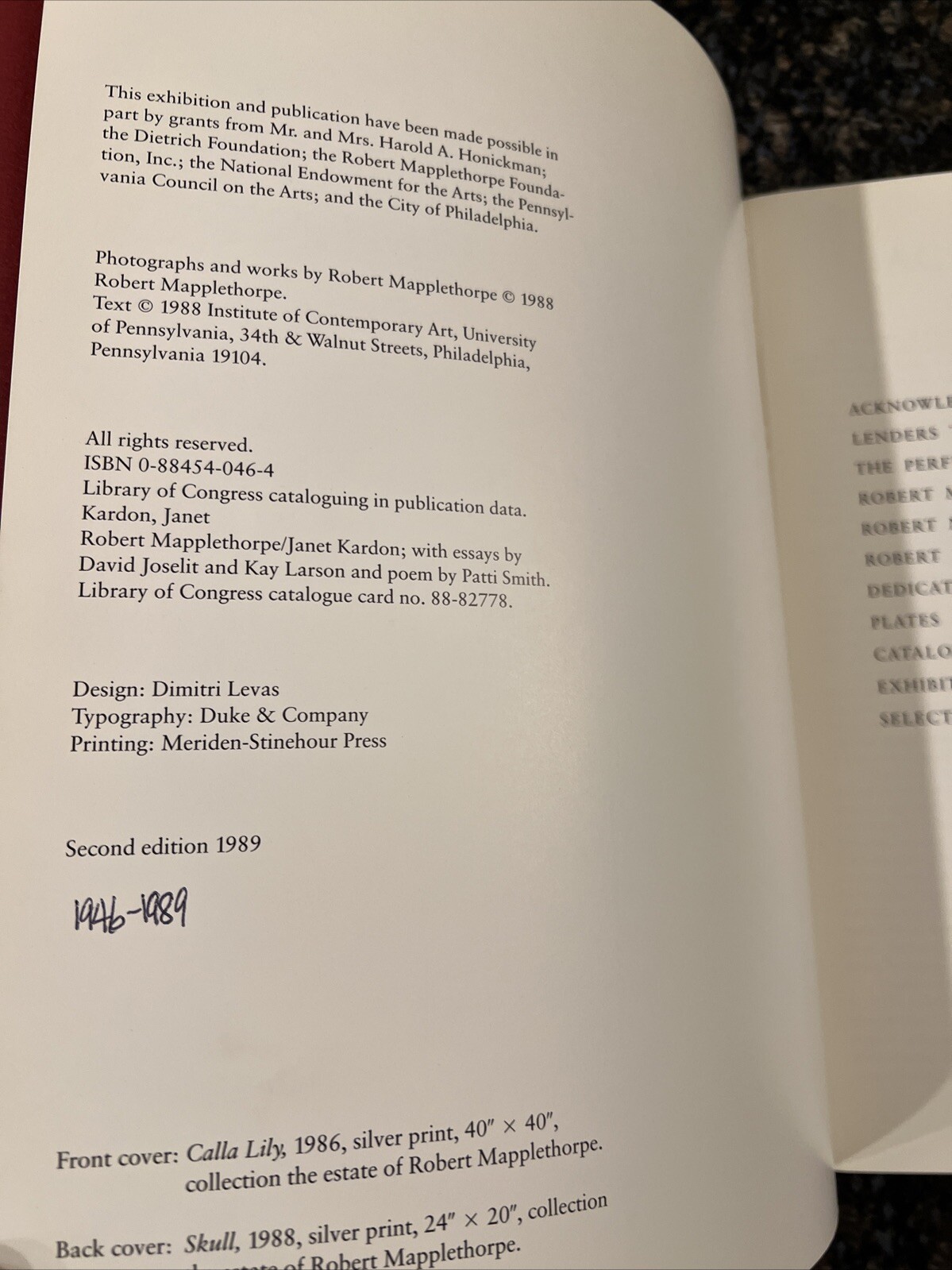 Robert Mapplethorpe: The Perfect Moment 2nd Edition 1989