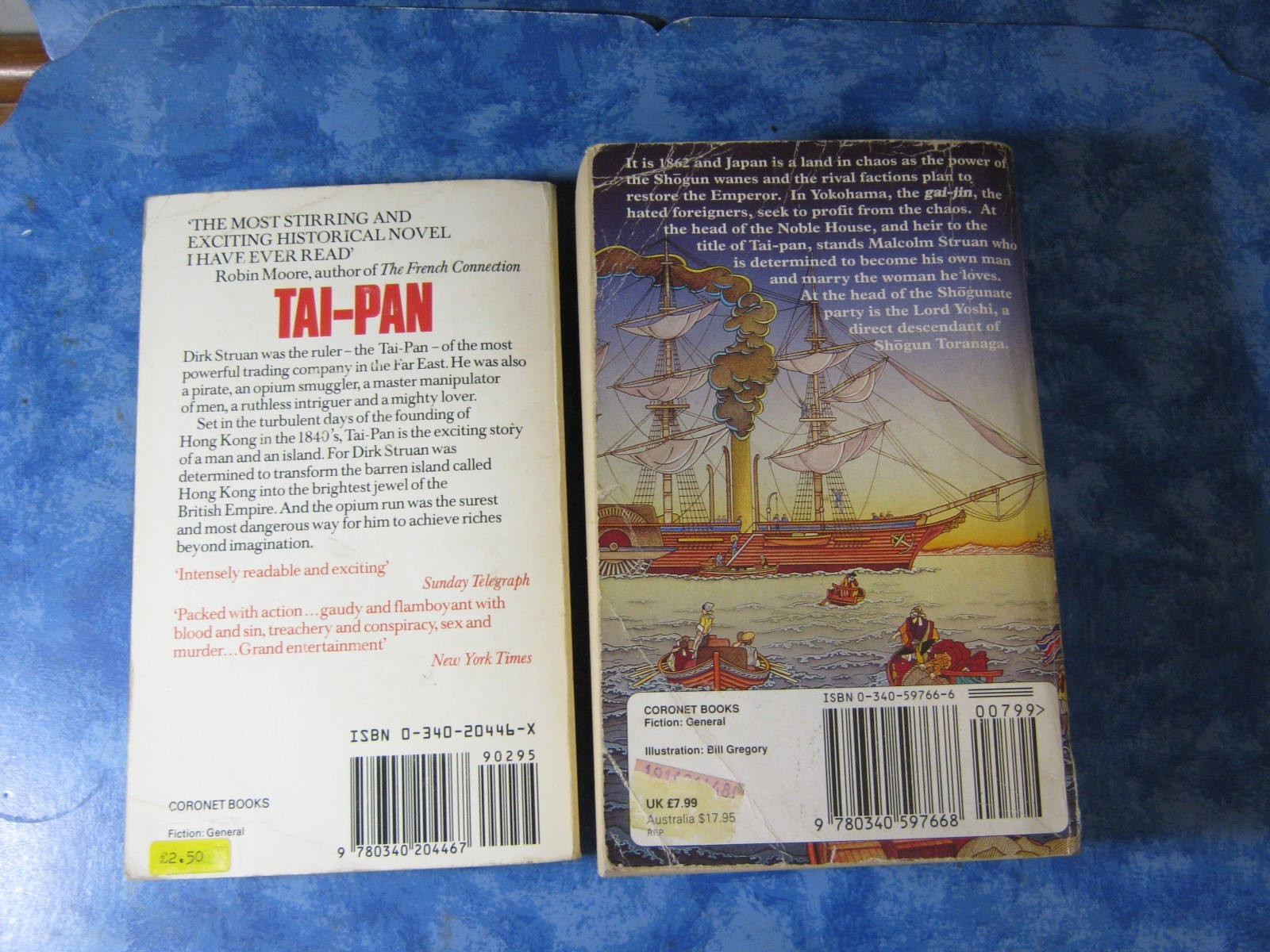 LOT OF 2 ASIAN SAGA Tai-Pan + Gai-Jin JAMES CLAVELL PB 1975 Shogun Series