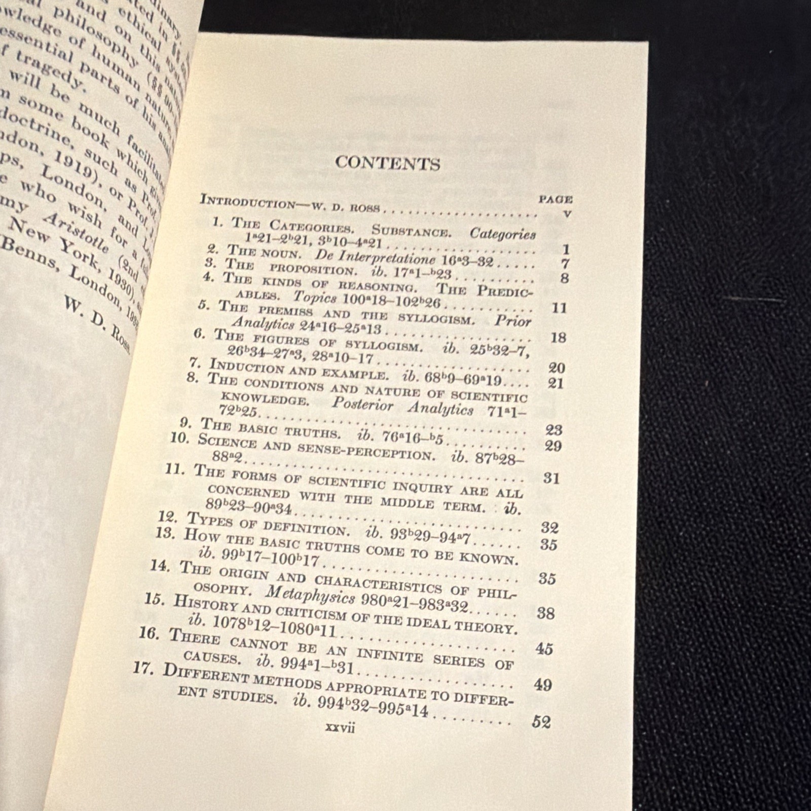 Aristotle Aristotle Selections W. D. Ross ed. Charles Scribner’s Sons 1955 PB
