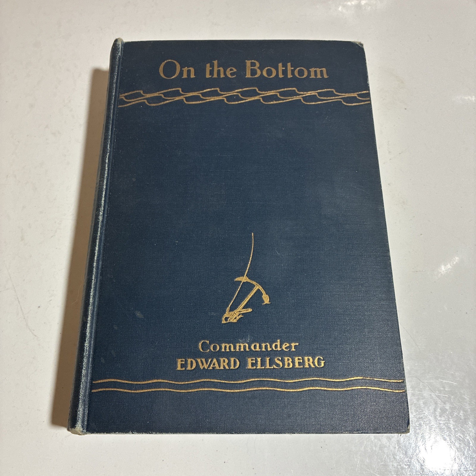 Signed Antique Book On The Bottom Edward Ellsberg Navy Submarine Military WWI