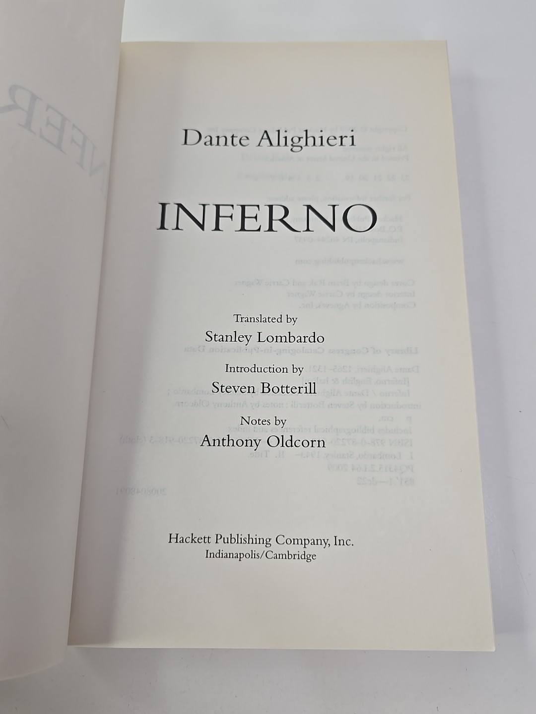 Inferno (Hackett Classics) – Paperback By Dante – VERY GOOD. G-465