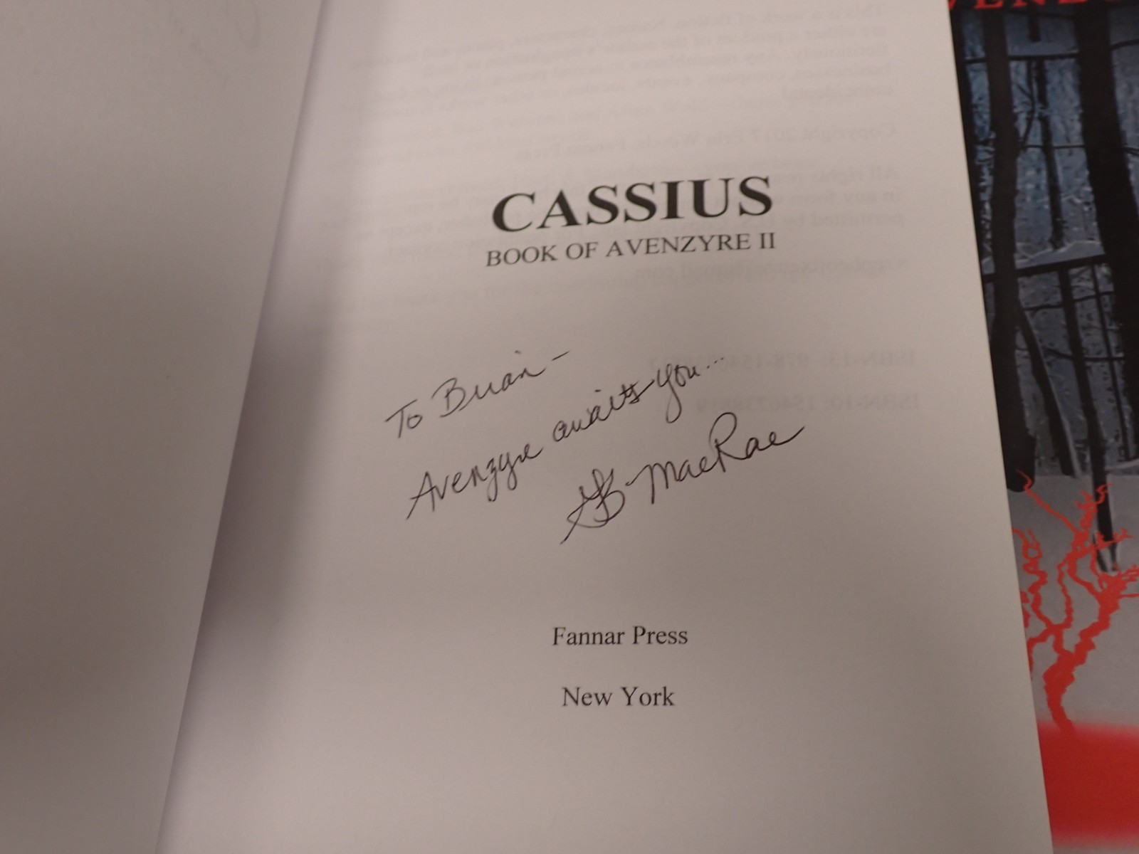Awake Cassius Arise Book of Avenzyre I II III G B Macrae ~ All Signed by Author