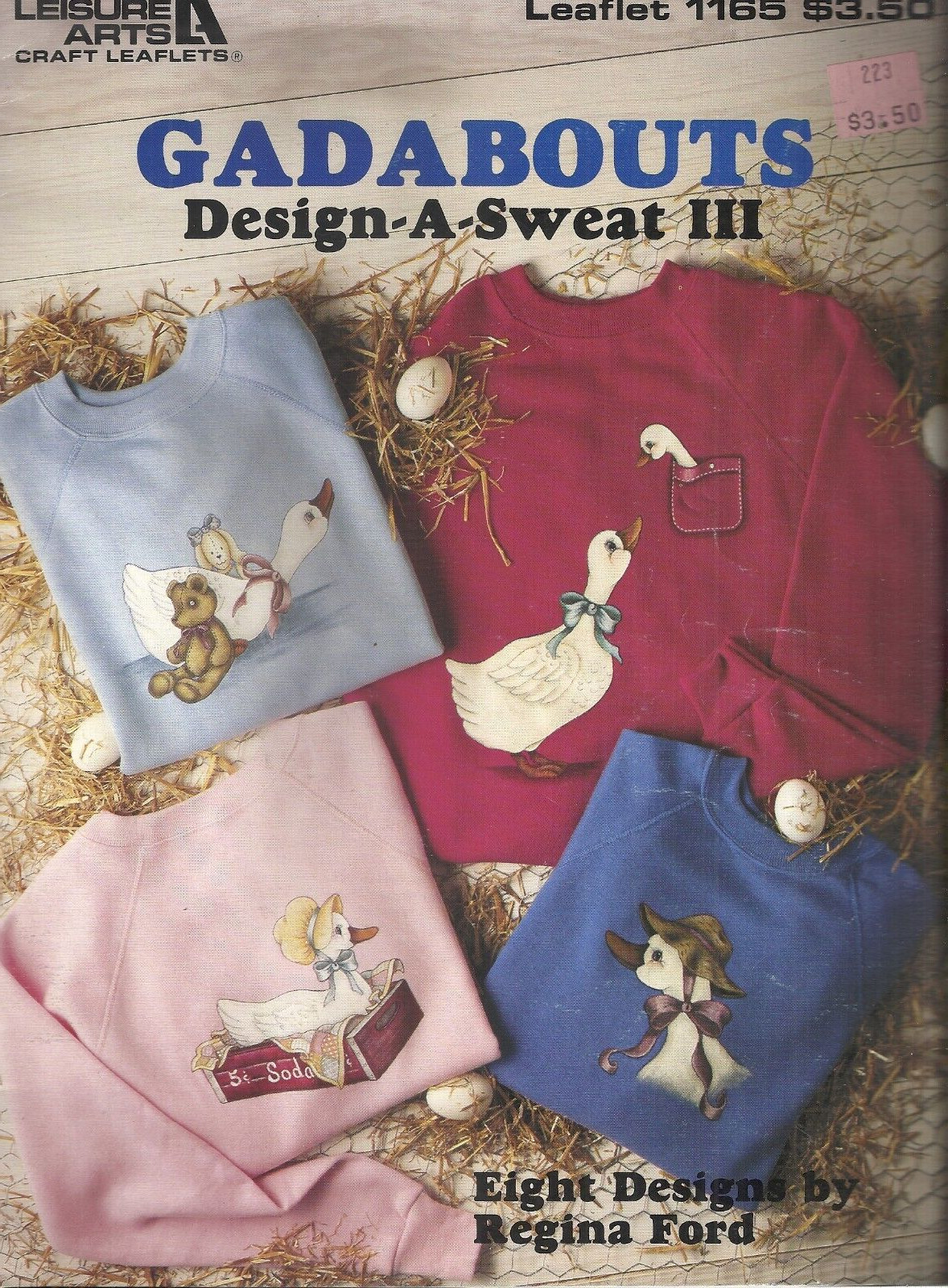 LEISURE ARTS GADABOUTS DESIGN-A-SWEAT III PATTERN LEAFLET #1165 ©1988
