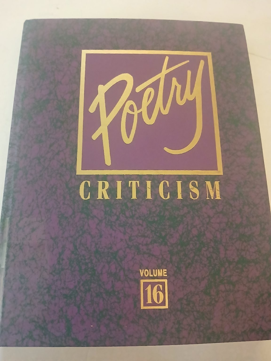 Poetry Criticism Volume 16 Haerens Slovey 1997 Gale Research