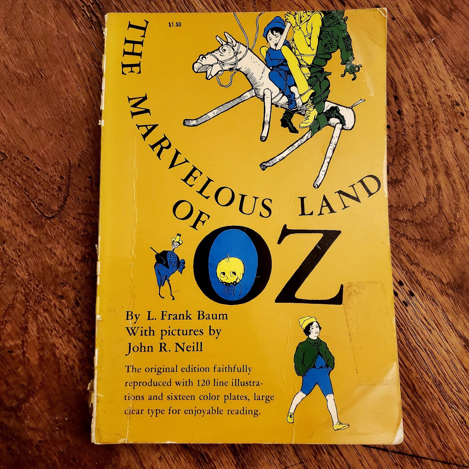 1961 Marvelous Land of Oz With 16 Color Plates! L. Frank Baum Vintage Paperback