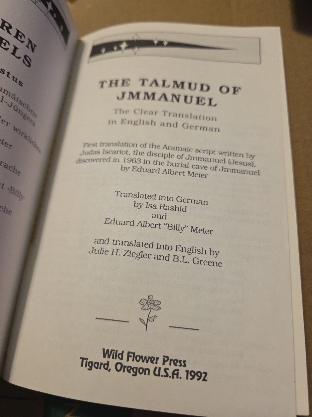 The Talmud Of Jmmanuel – The Clear Translation In English And German – 1992