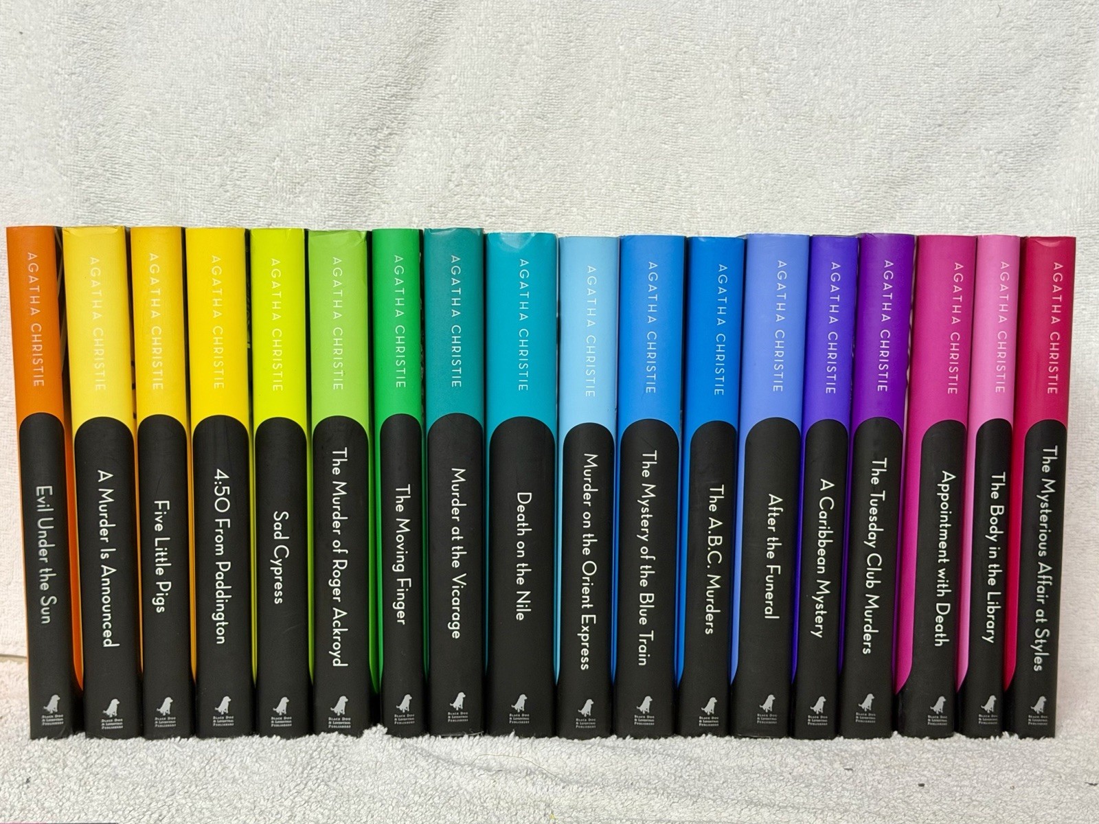 18 Agatha Christie Hercule Poirot & Marple Mystery HC Books Black Dog