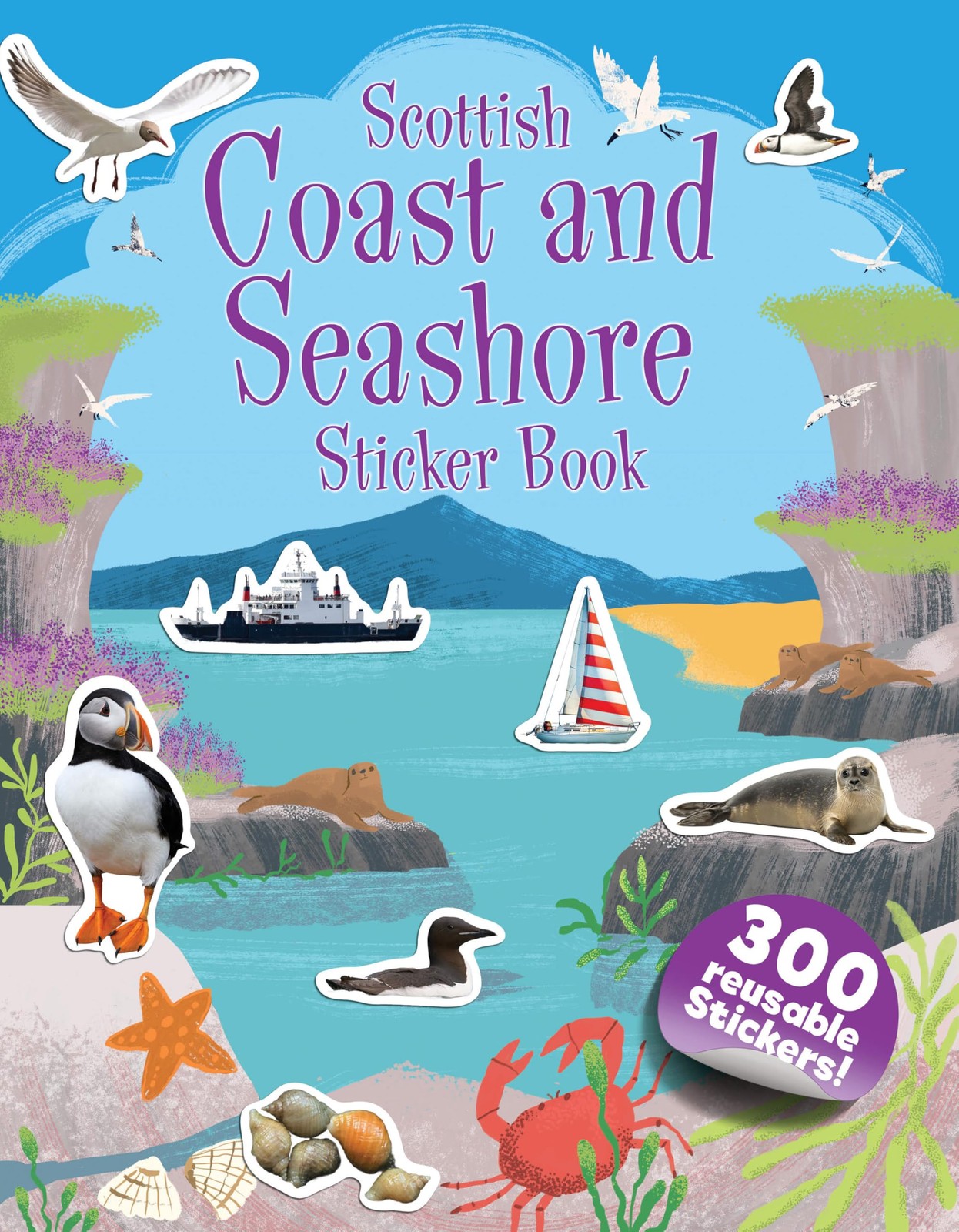 Scottish Coast and Seashore Sticker Book, Birlinn 9781780279459 Free Shipping..