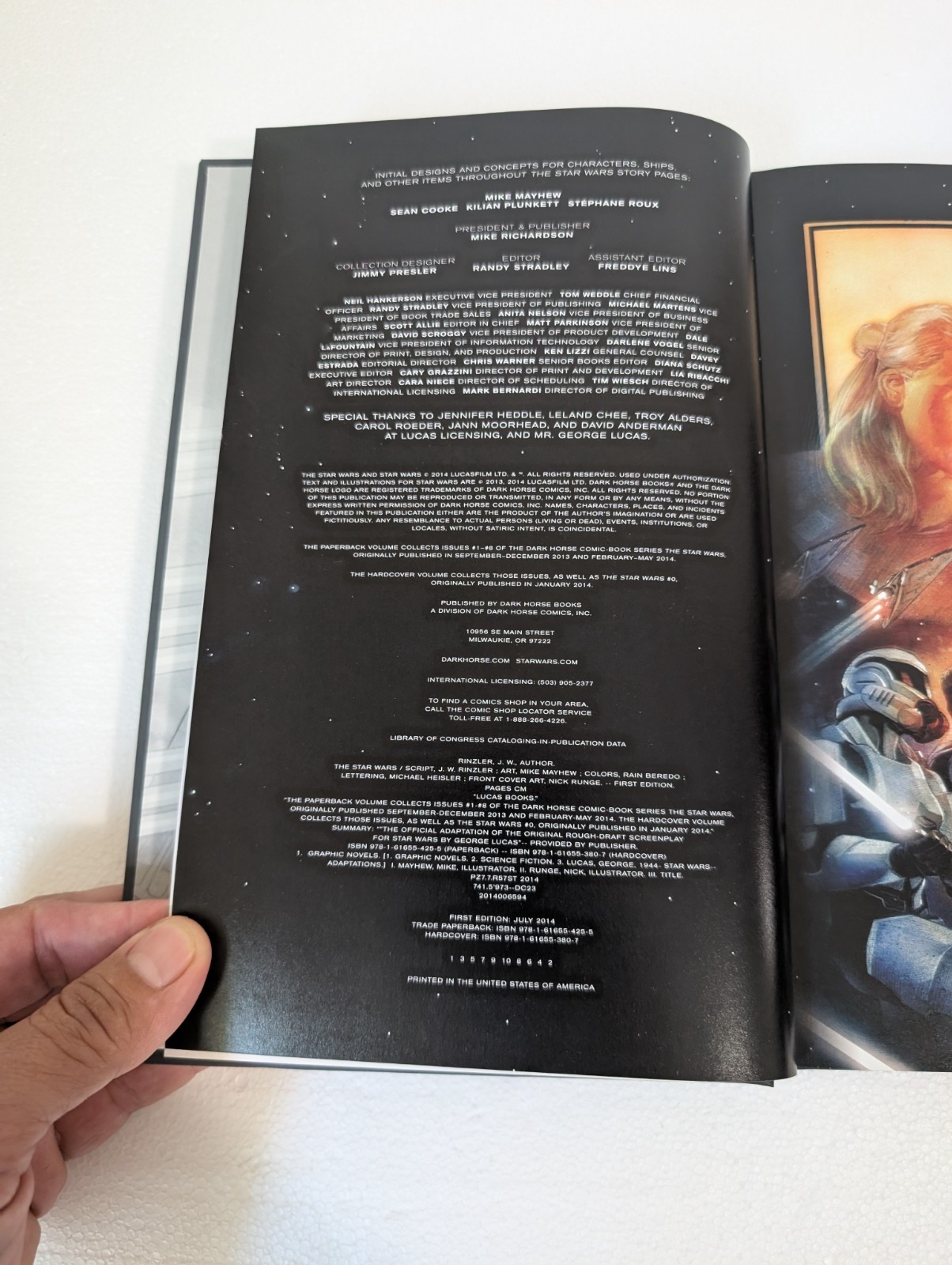 The Star Wars 2014 Hardcover 1st Edition 1st Printing George Lucas Dark Horse HC