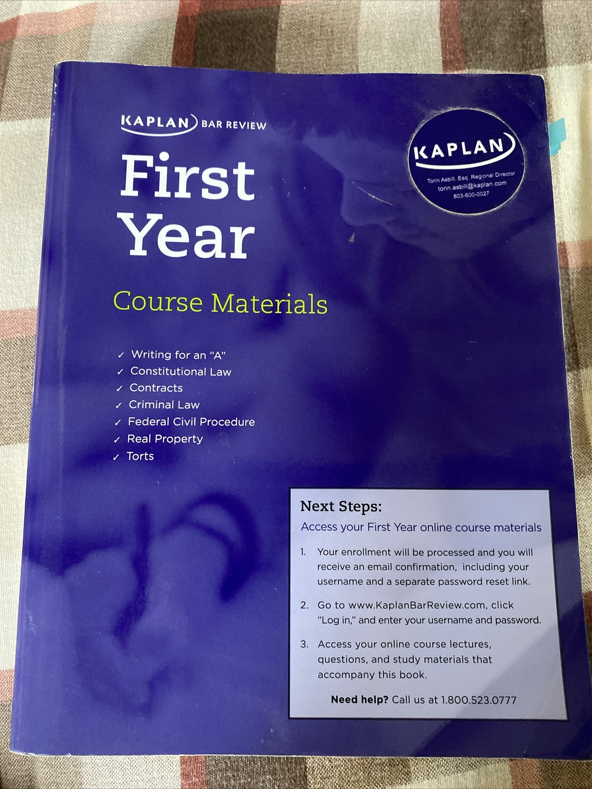 Kaplan Bar Review First Year Course Materials – Paperback By Kaplan – VERY GOOD