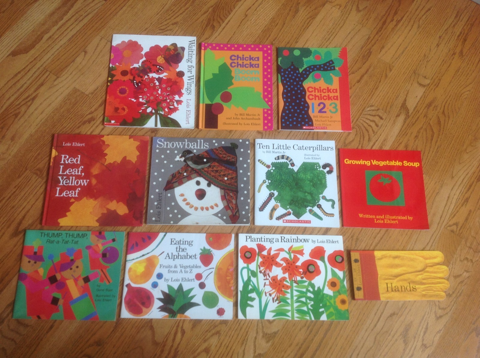 Lot 11 LOIS EHLERT Books HB/PB Wings SOUP Chicka Boom RED LEAF Hands & More! VGC