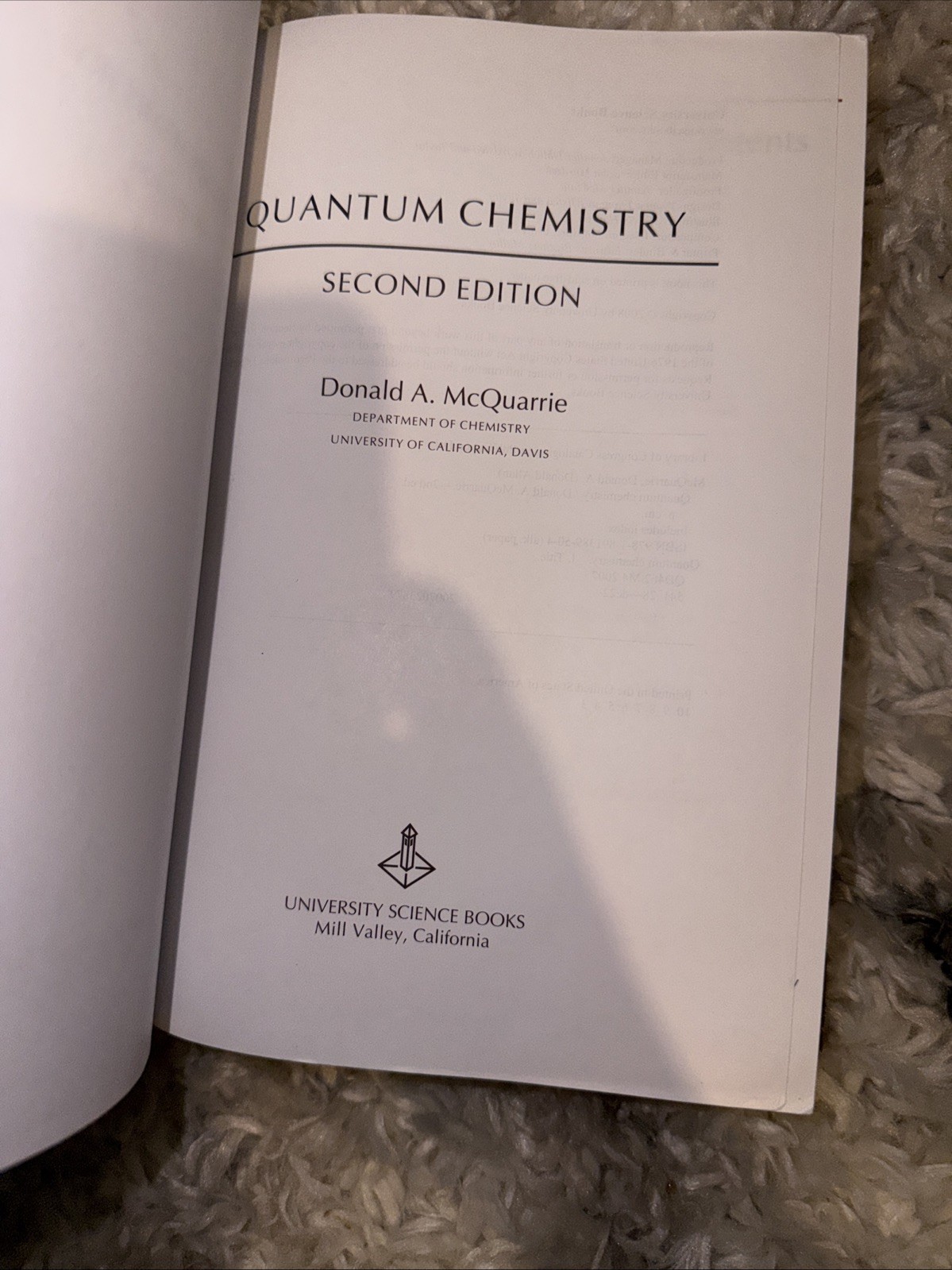 Quantum Chemistry – Hardcover, by McQuarrie Donald A. – Acceptable
