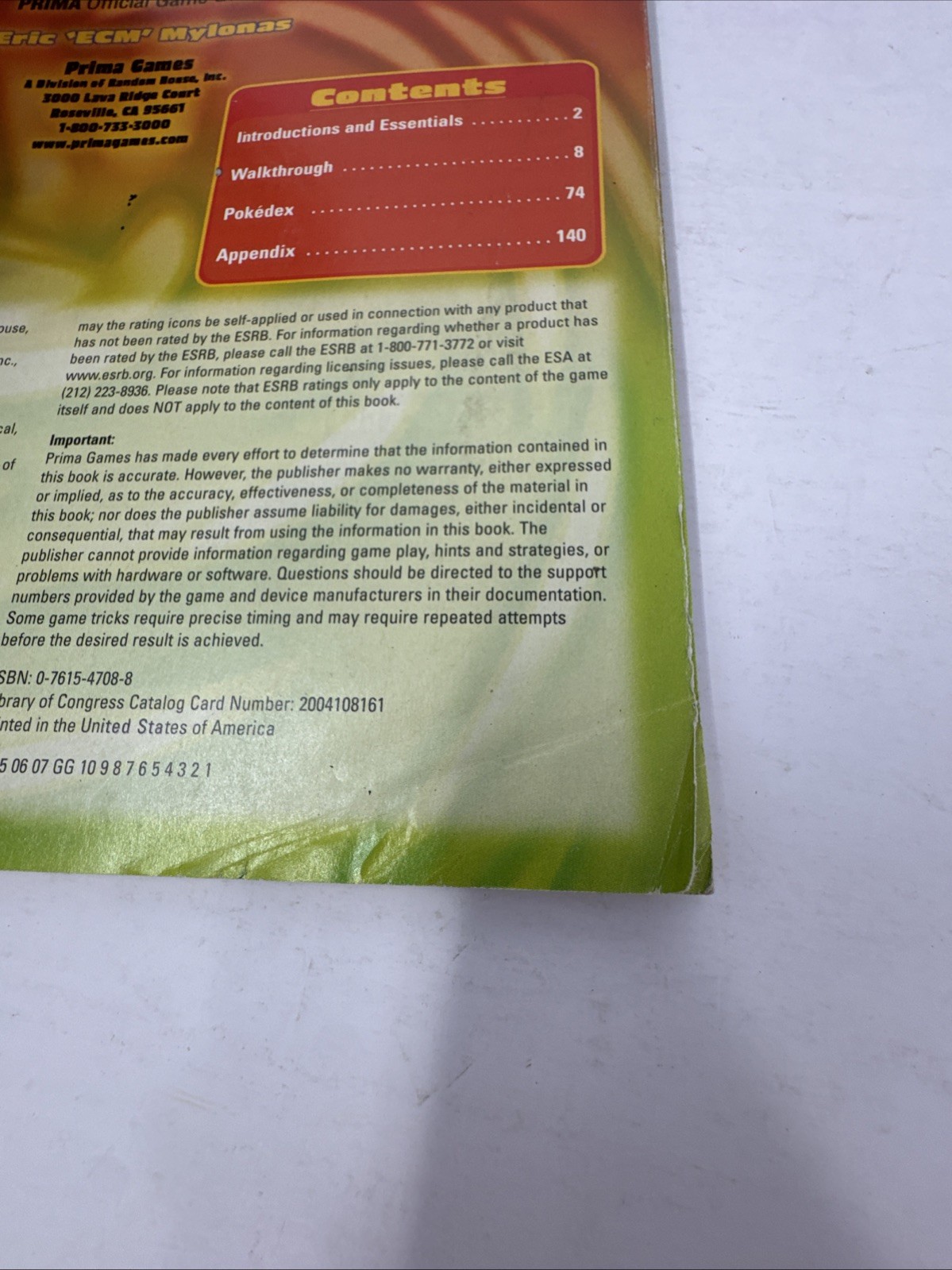 POKEMON LEAF GREEN AND FIRE RED PRIMA STRATEGY GUIDE BOOK *USED* RARE