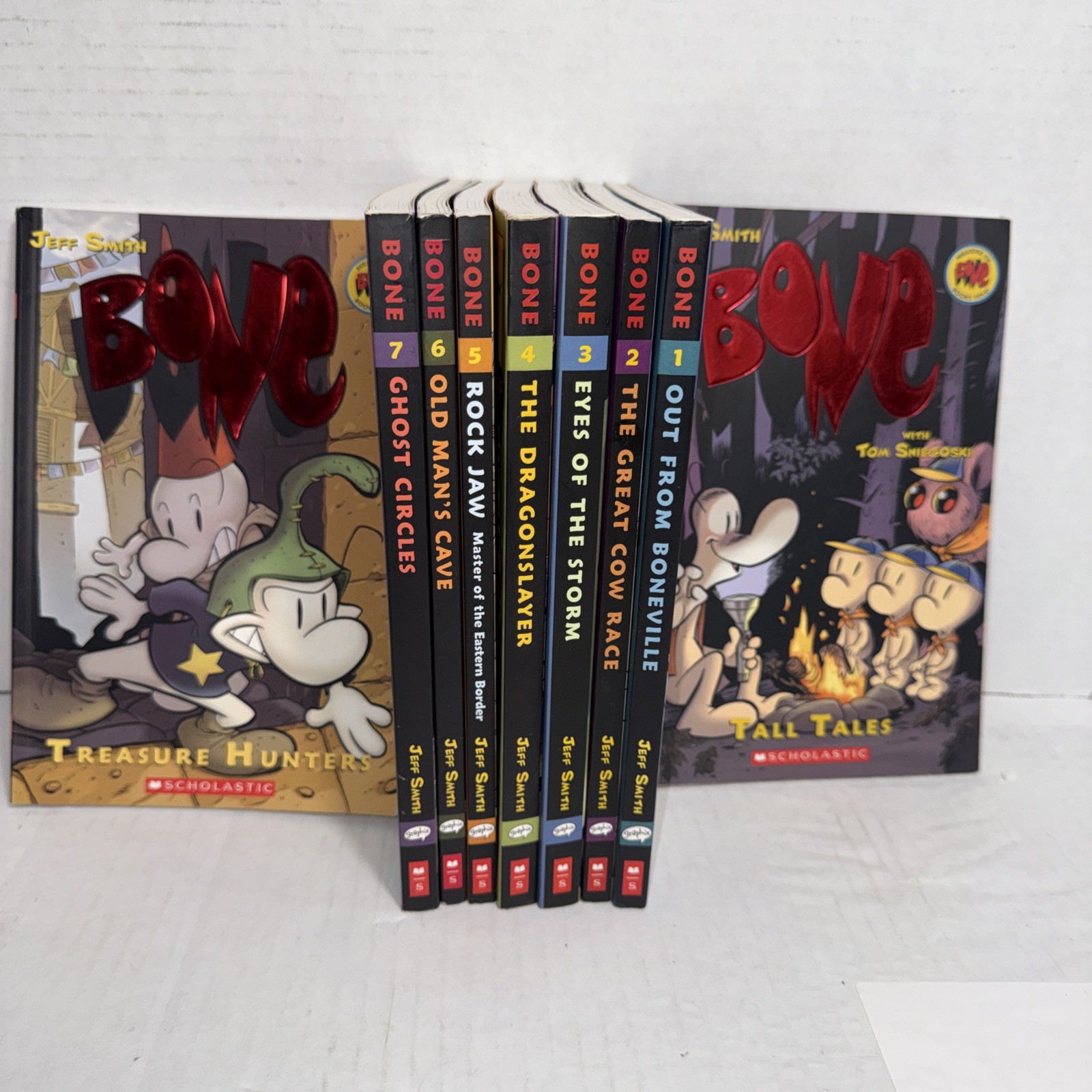 Jeff Smith Volumes 1-8 Bone Comic Series Graphix Scholastic Books Lot Graphic +1