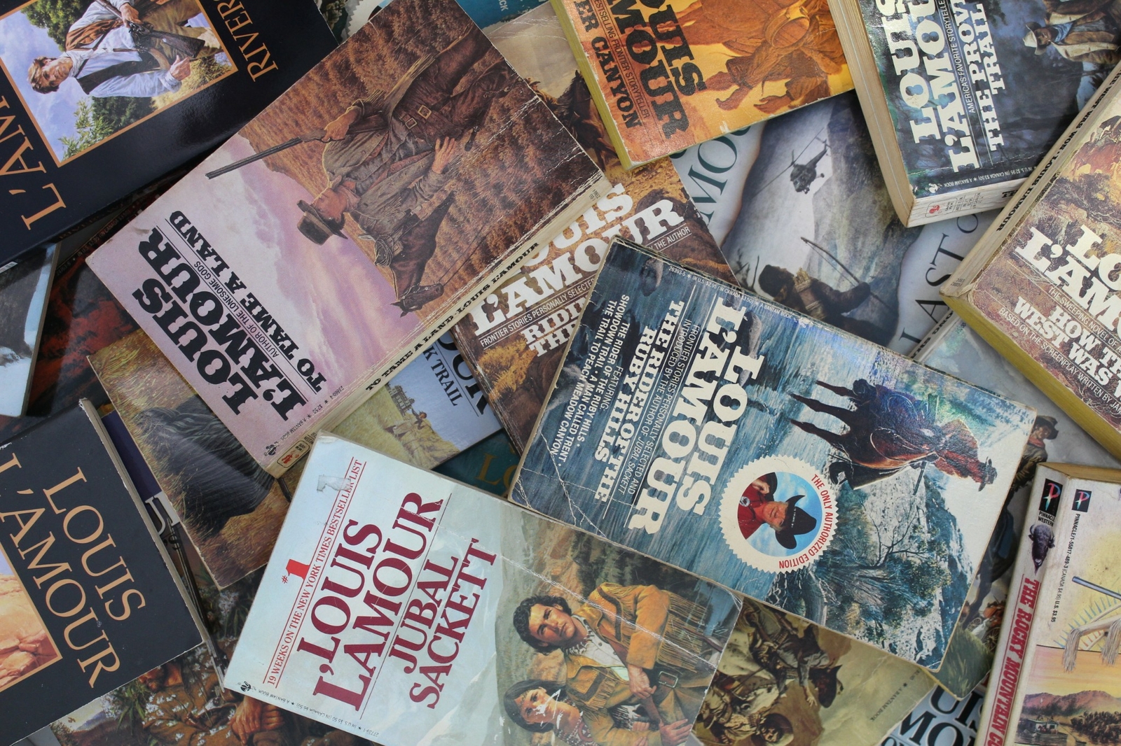 Lot of 10 Louis L’Amour Western Mass Market Paperback Books MIX