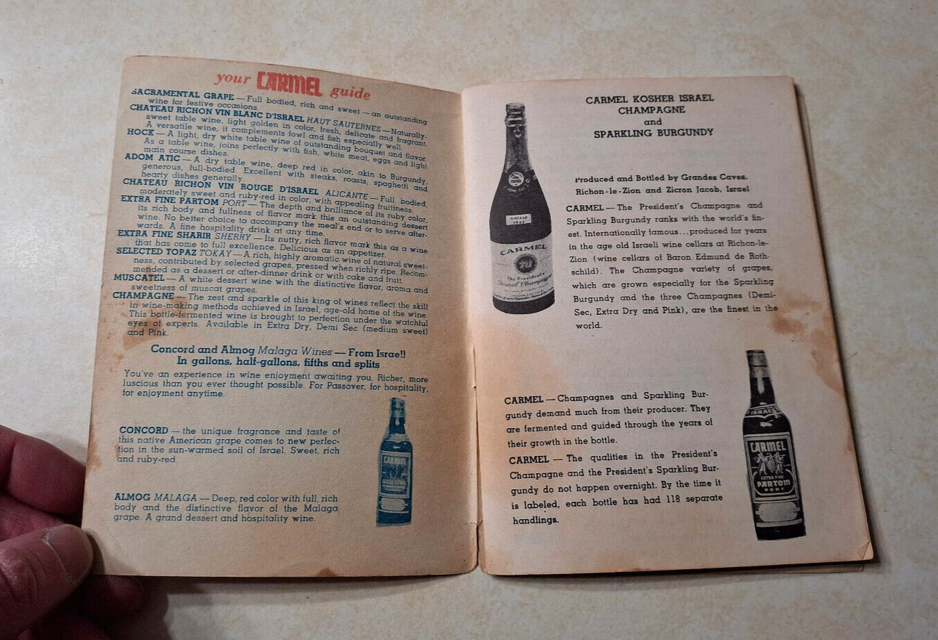 Hagaddah For Passover Israel Carmel Wine Catalog Vintage 1950s Judaism Judaica