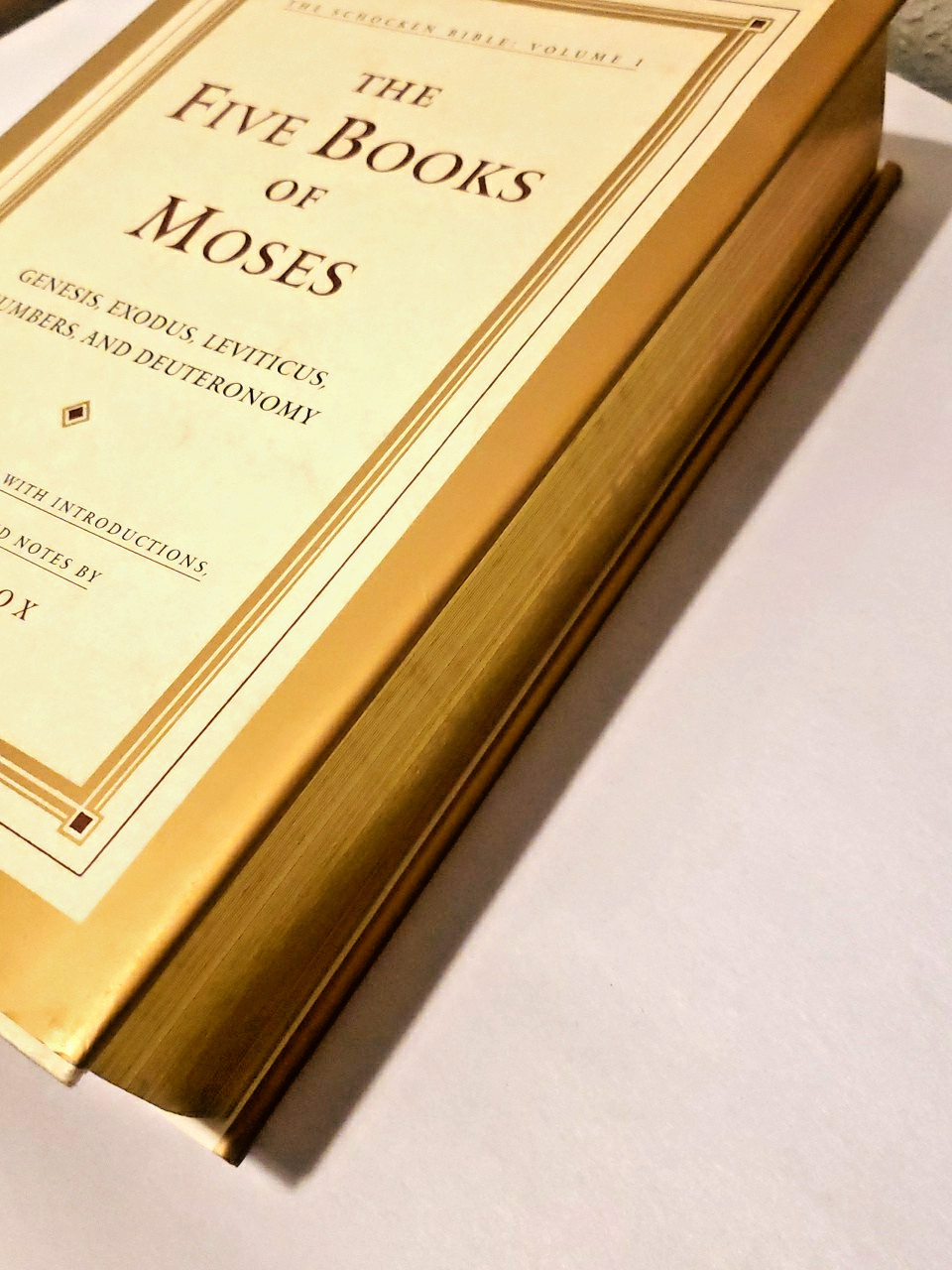 Schocken Bible Volume 1 Five Books of Moses By Evertt Fox HC DJ Gold Gilded
