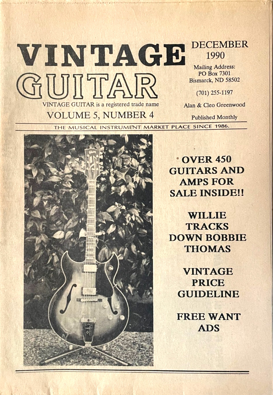 Vintage Guitar Magazine December 1990 Willie Tracks Down Bobbie Thomas & More!