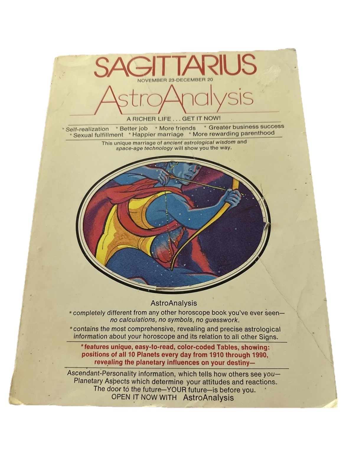 RARE American Astro Analysis Institute Sagittarius Horoscope Book 360 Pages