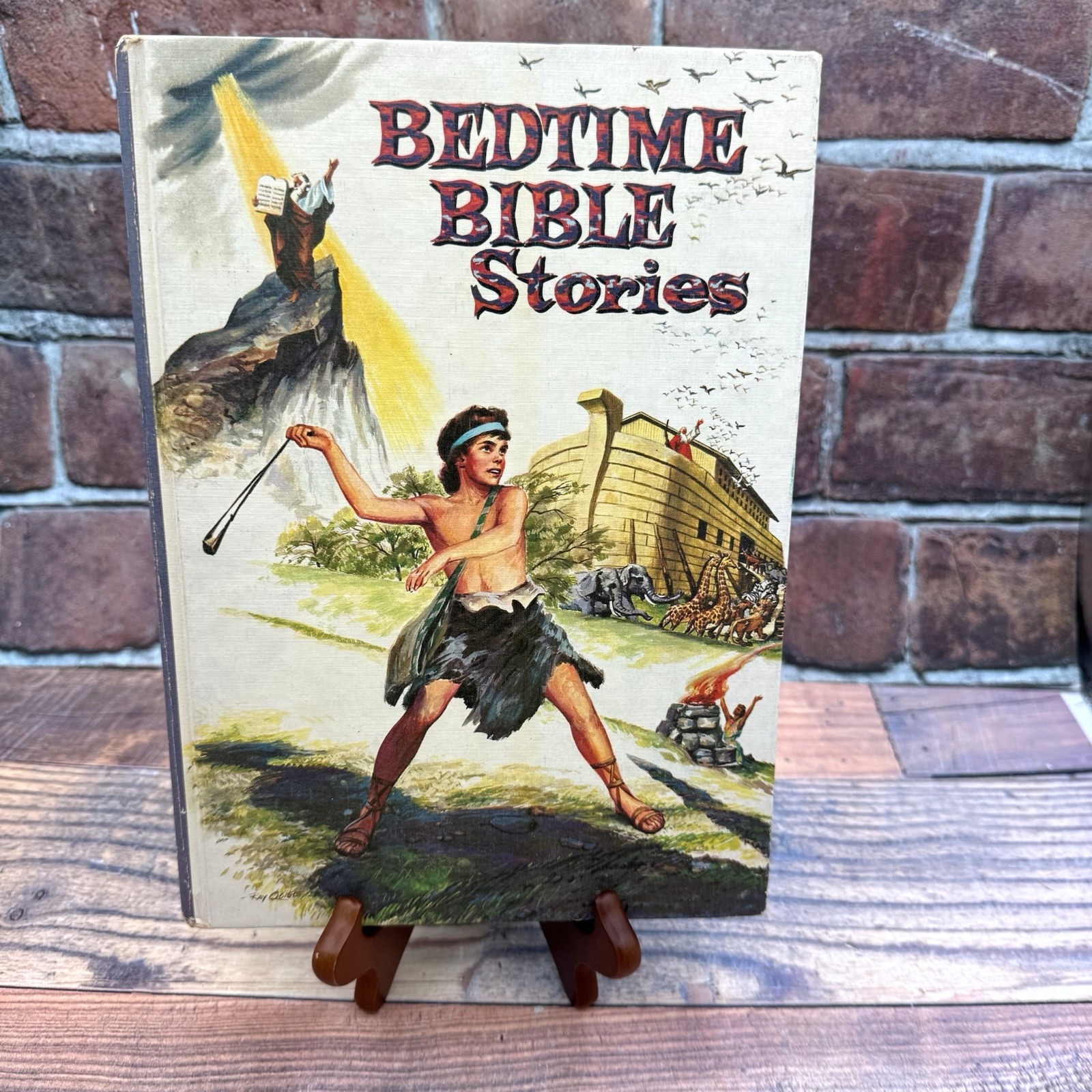Vintage Bedtime Bible Stories Book 1955 Hard Cover Whitman Publishing USA Illus