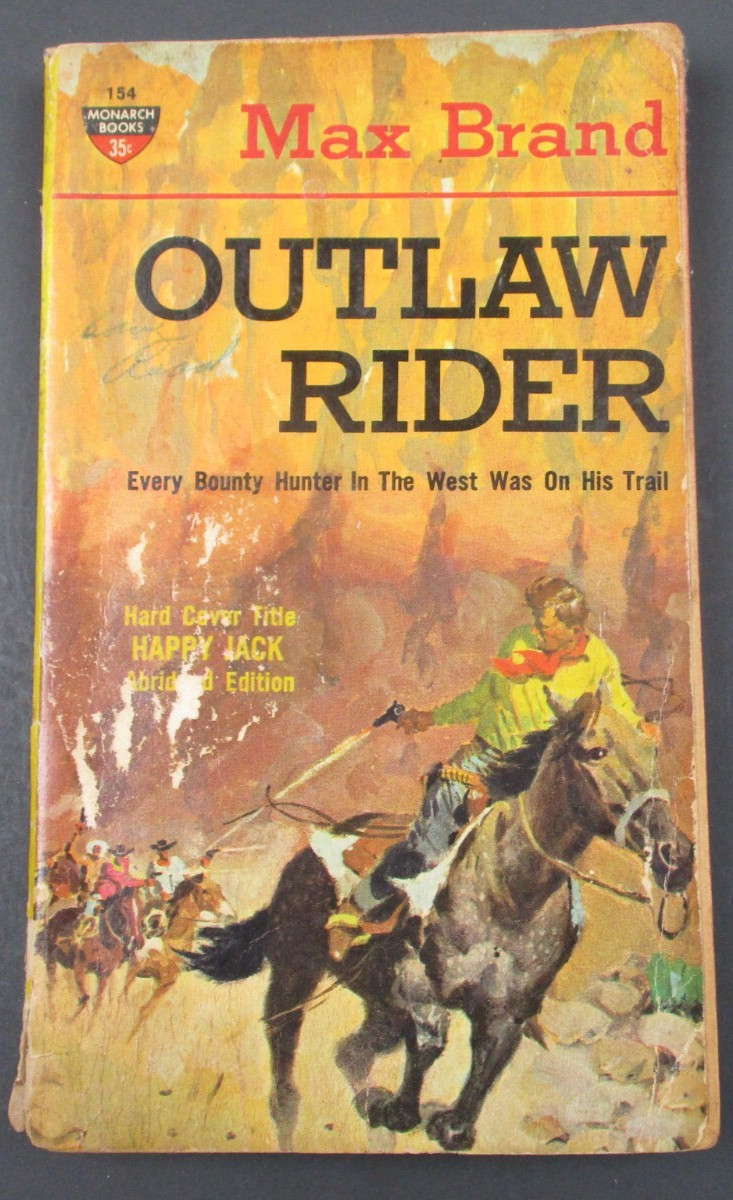 OUTLAW RIDER by Max Brand Monarch Book 1936 Paperback PB Western #154
