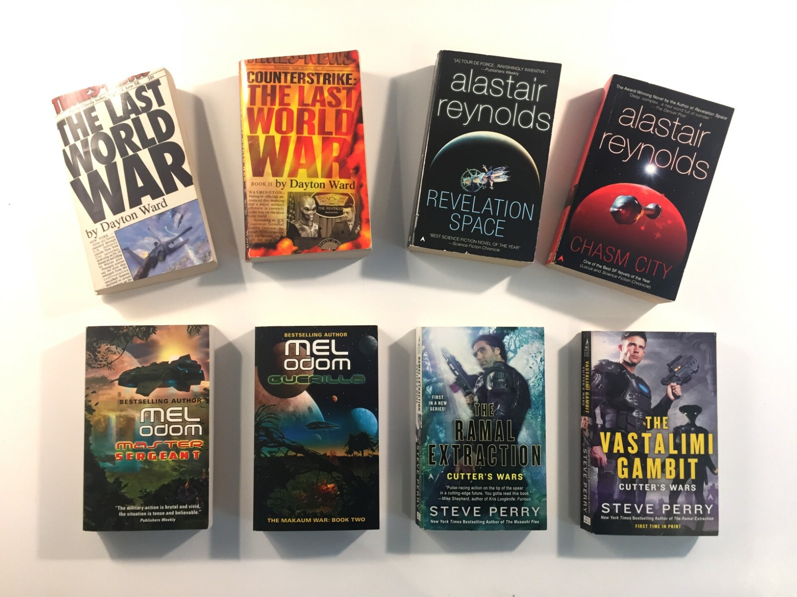 SCI-FI 8 Book Lot!!! ALASTAIR REYNOLDS, DAYTON WARD, STEVE PERRY, MEL ODOM, G-VG