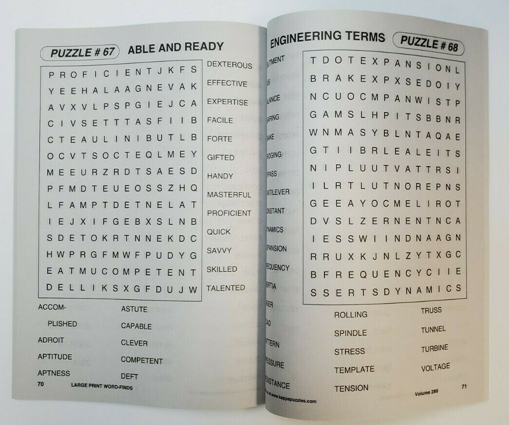 4 Large Print Word-Finds Puzzle Books Kappa Games Vol #431-434 ~ Search,Hunt