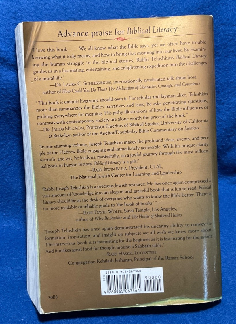 Biblical Literacy by Rabbi Joseph Telushkin- Morrow HC (1997)
