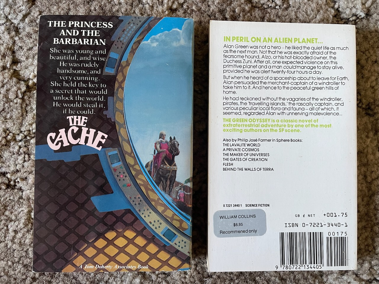 THE CACHE (Tor, 1981) + THE GREEN ODYSSEY (Sphere, UK, 1983) Philip Jose Farmer