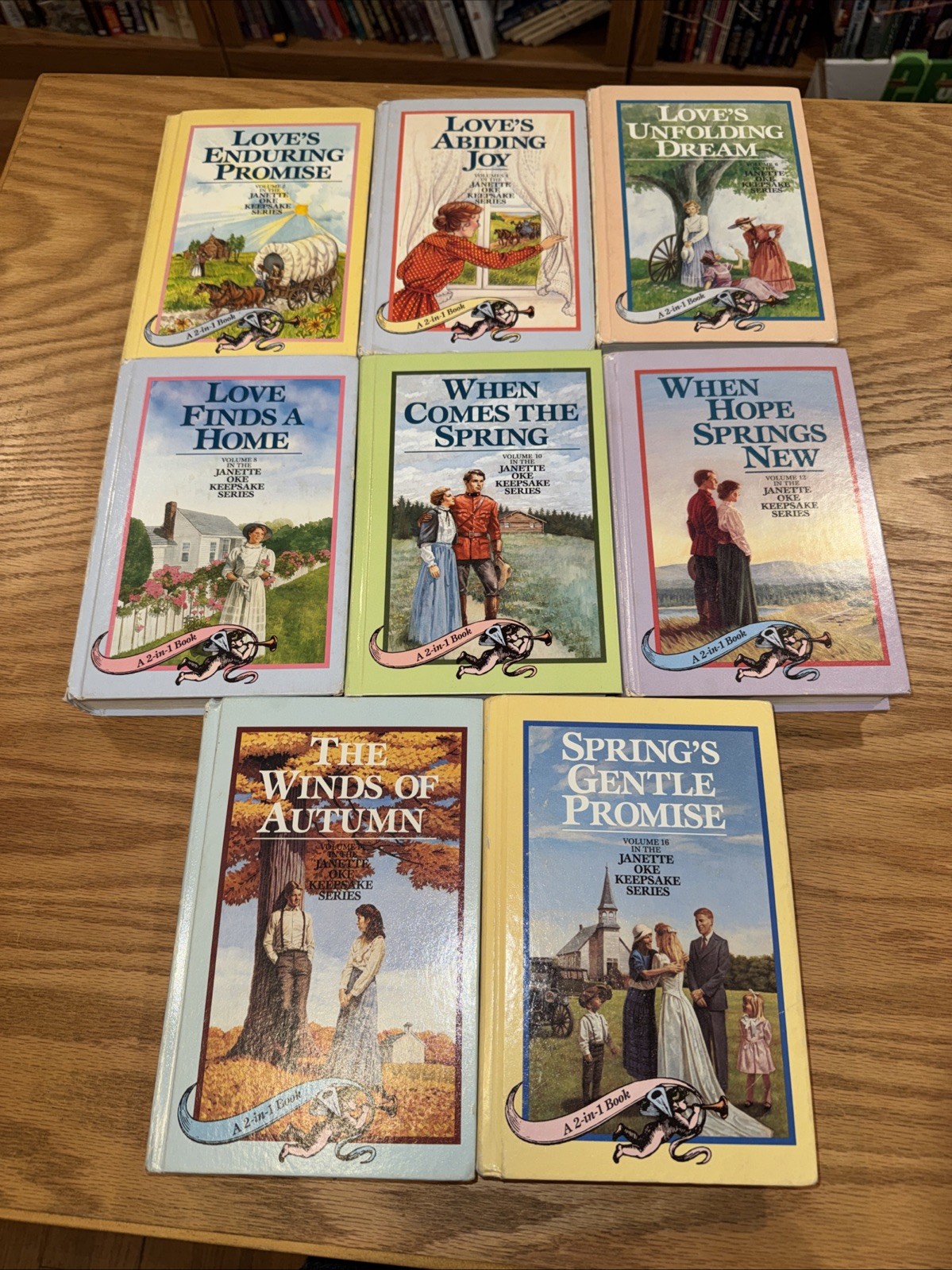 Janette Oke complete set KEEPSAKE SERIES 1-16 2-in-1 with all 8 Hardcover Books