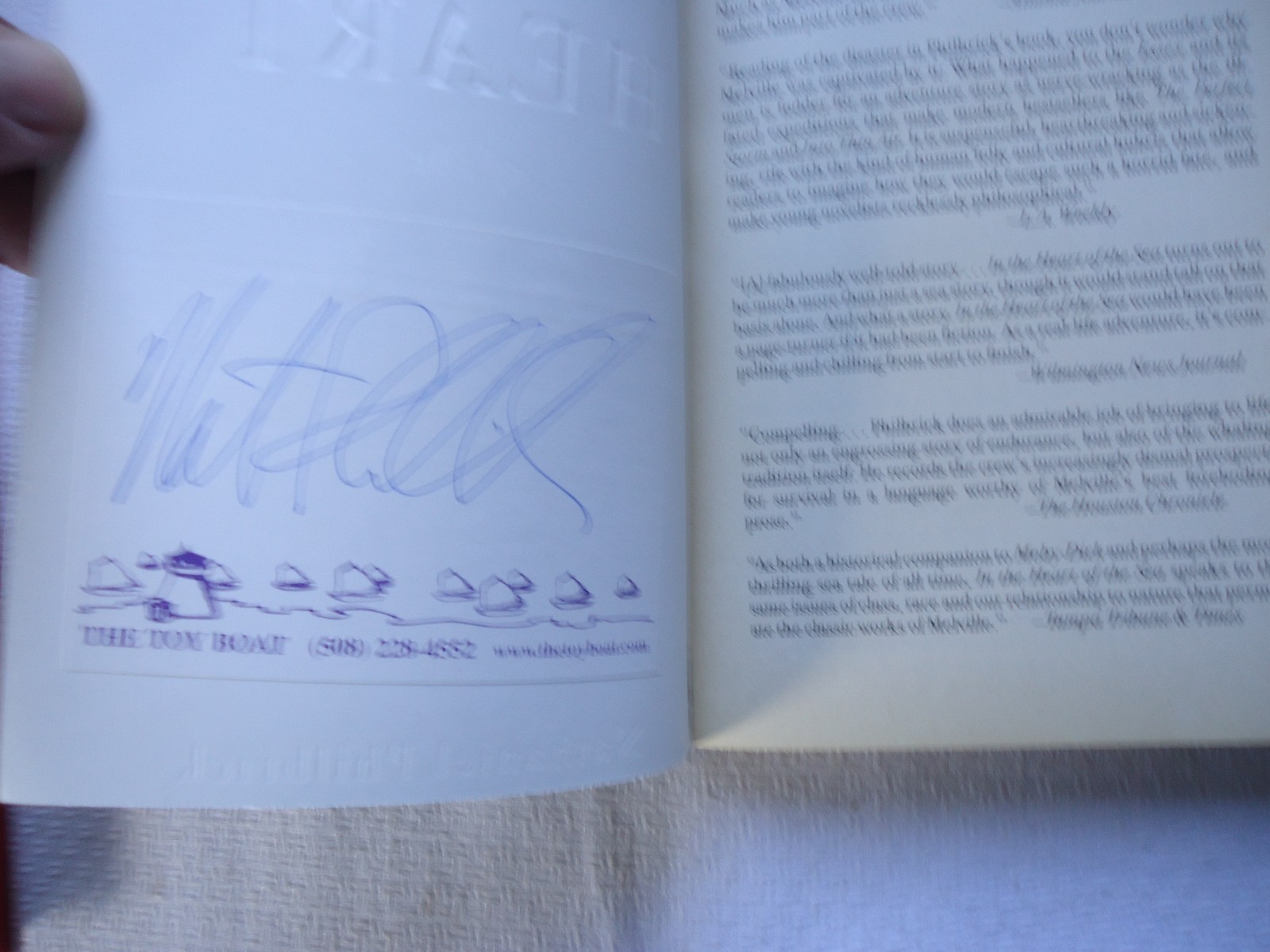 In the Heart of the Sea Tragedy of the Essex by Nathaniel Philbrick SIGNED