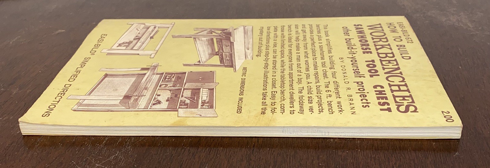 How to Build Workbenches, Sawhorse, Toolchest (Easi-Bild 672) 1972 Vtg D. Brann